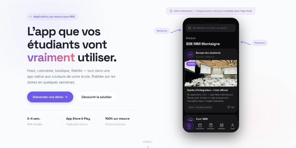 BDE IQ — concept app & vitrine