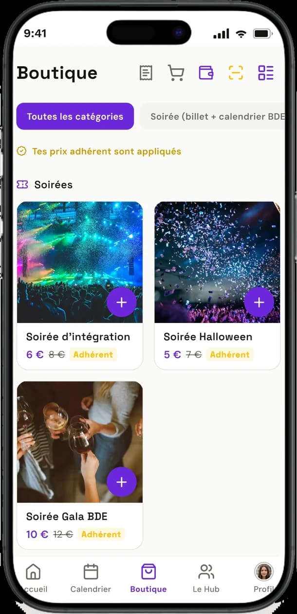 BDEASY, écran de l'app