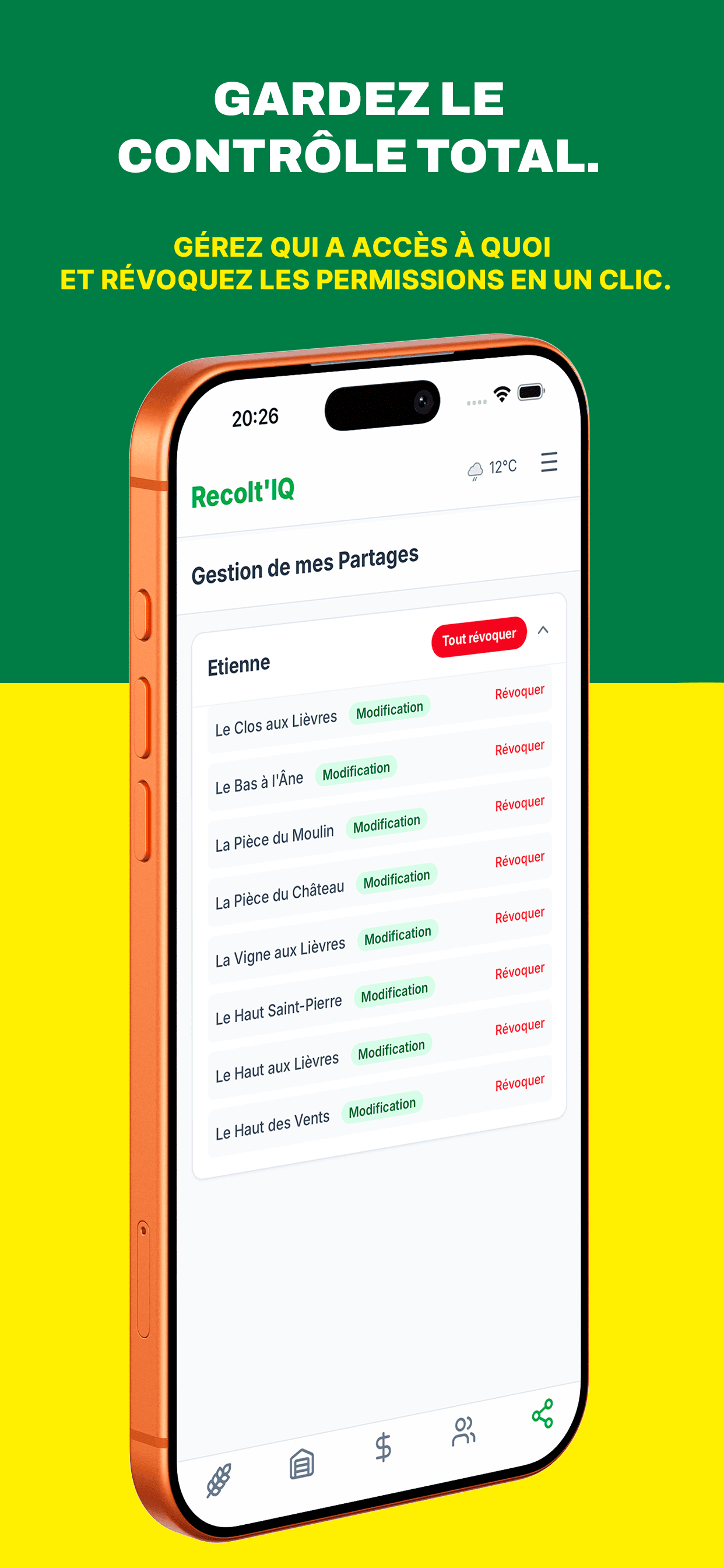Récolt'IQ — Partage