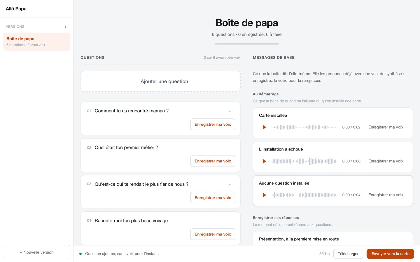 L'atelier Allô Papa : les questions et les messages de la boîte
