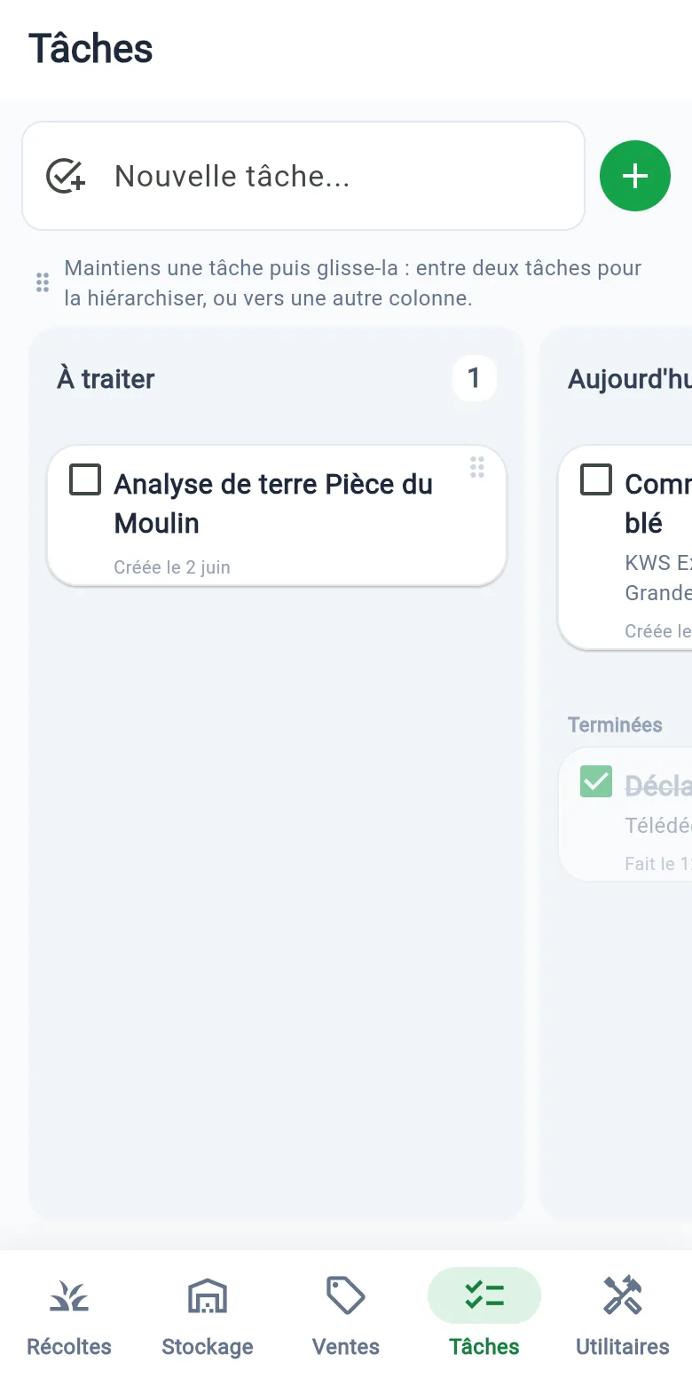 Les tâches de la semaine, planifiées en glisser-déposer